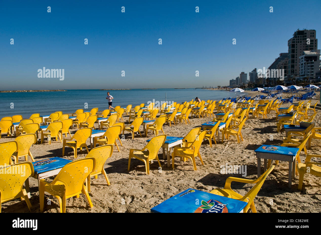Les sièges sont prêts pour une journée bien remplie... Banque D'Images