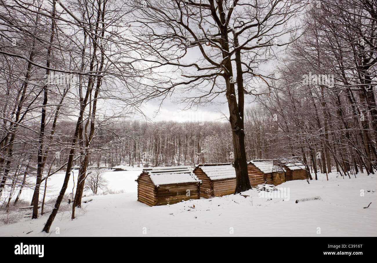 George Washington's Camp d'hiver 1779-1780 au parc historique national de Morristown, Jockey Hollow, Morristown, NJ Banque D'Images