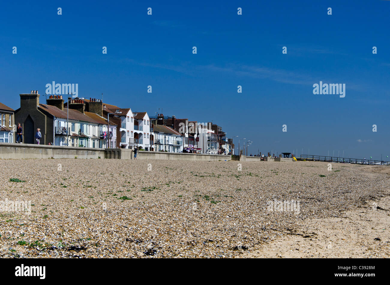 Un gros plan d'​​Waves la mer à la plage de Southend-on-Sea dans l'Essex, UK Banque D'Images
