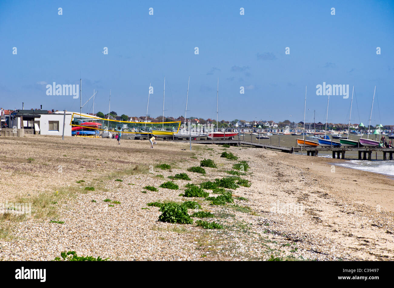 La plage à Southend on Sea dans l'Essex, UK Banque D'Images
