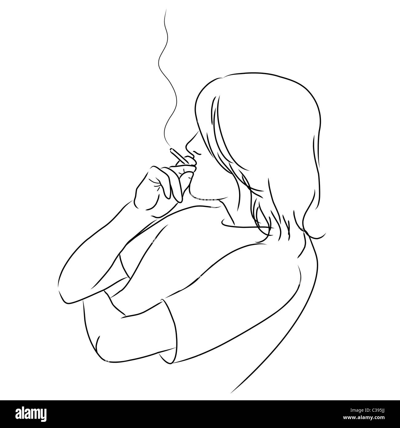 Jeune homme avec une cigarette Banque D'Images