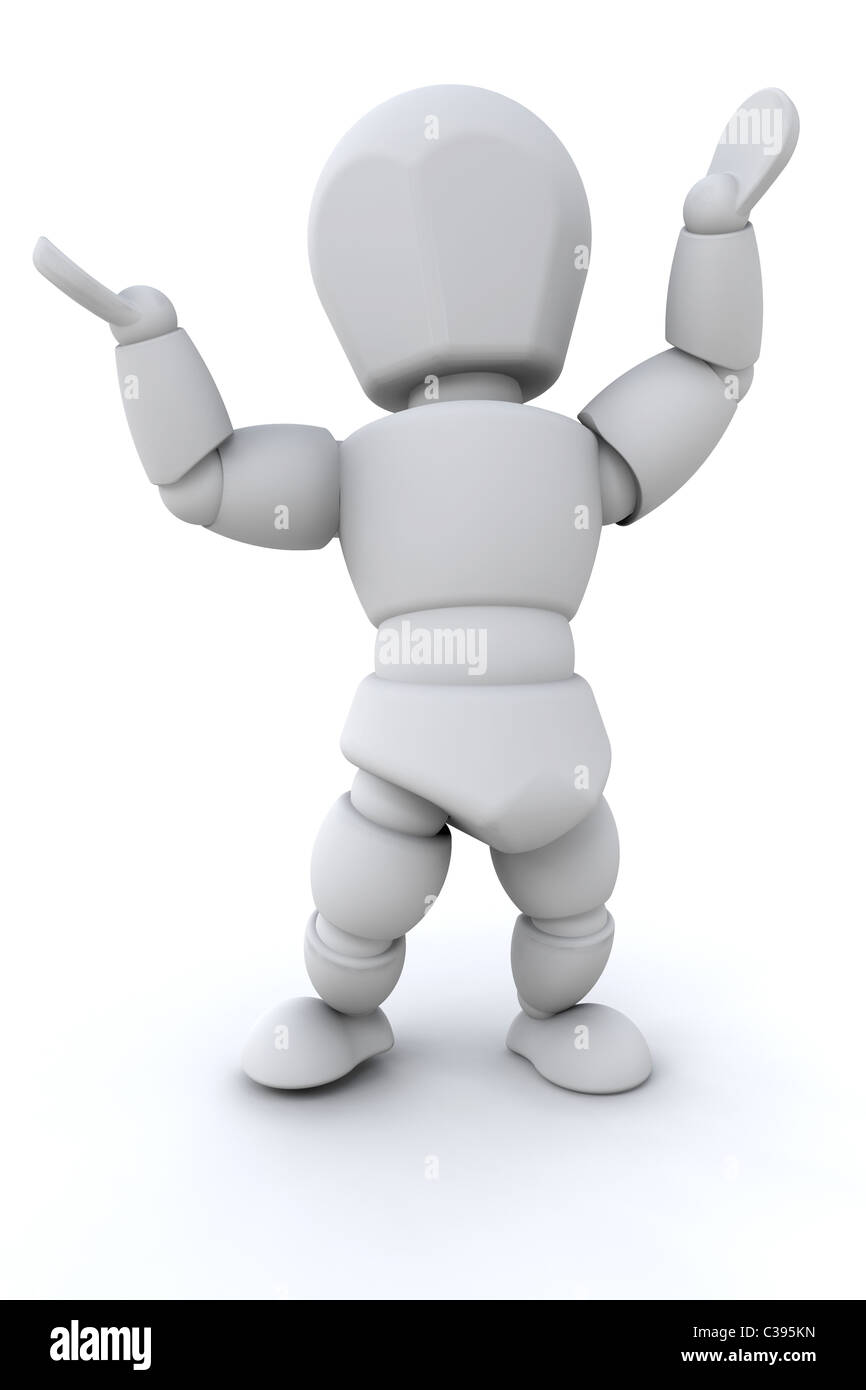 3D render of a man making a presentation Banque D'Images