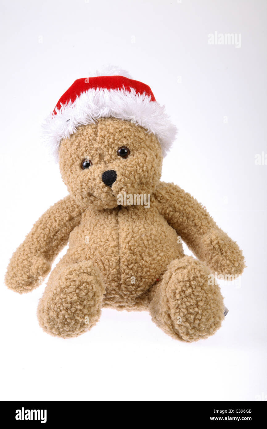 Un ours avec un chapeau de Noël Photo Stock - Alamy