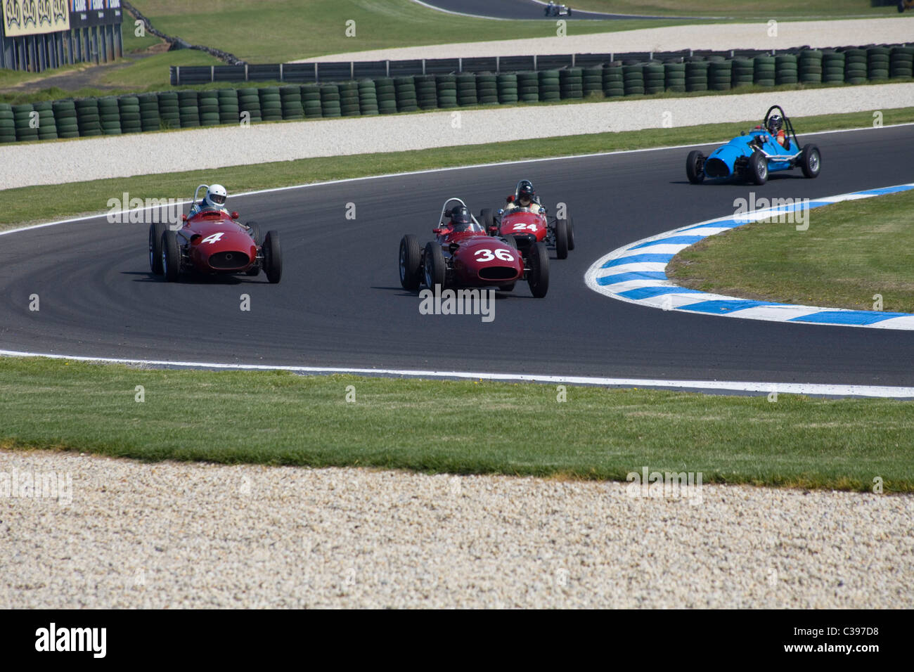 Maserati 250f course à Phillip Island, Victoria, Australie Banque D'Images