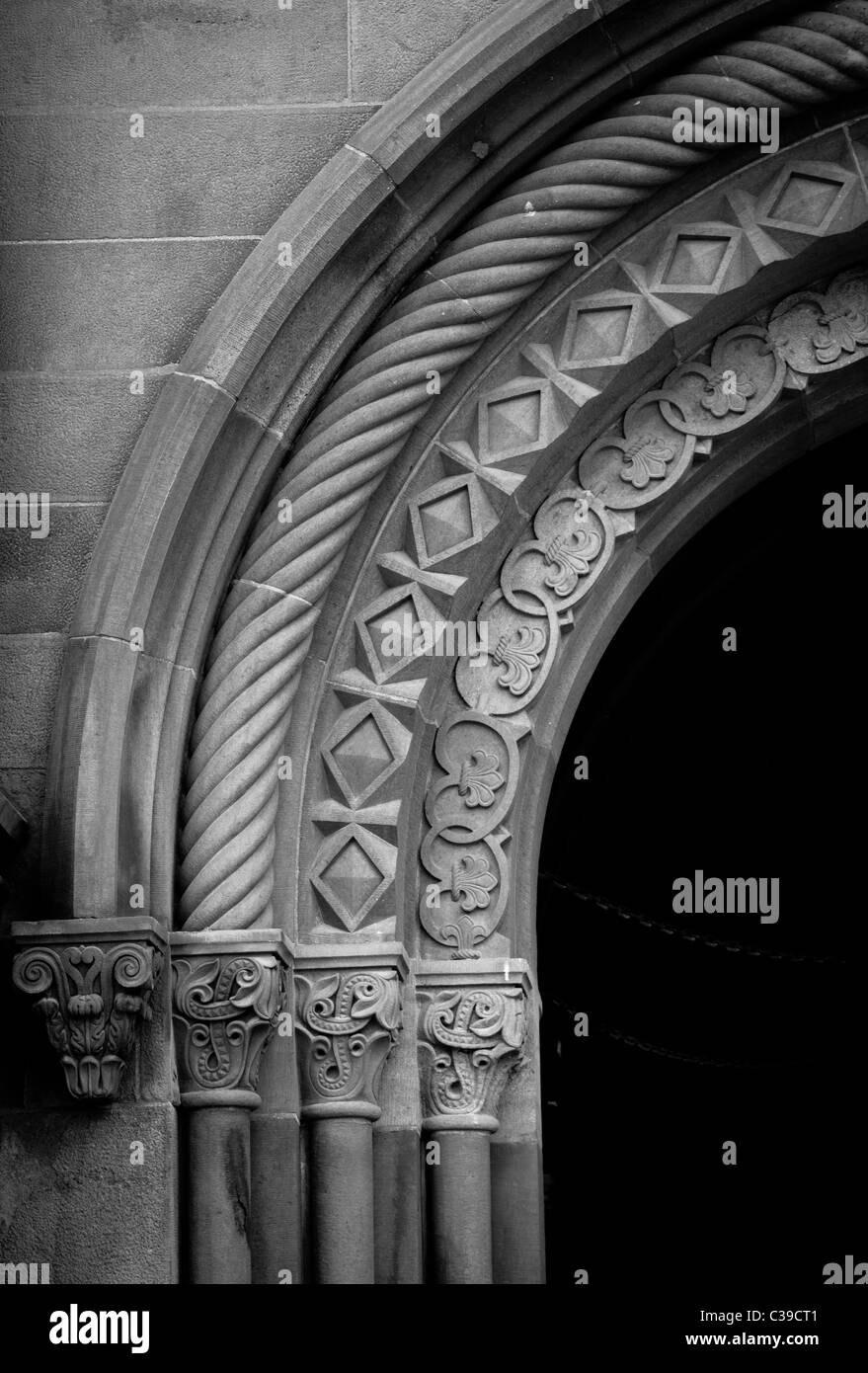 Détail architectural de la Smithsonian Castle sur le National Mall à Washington, DC Banque D'Images