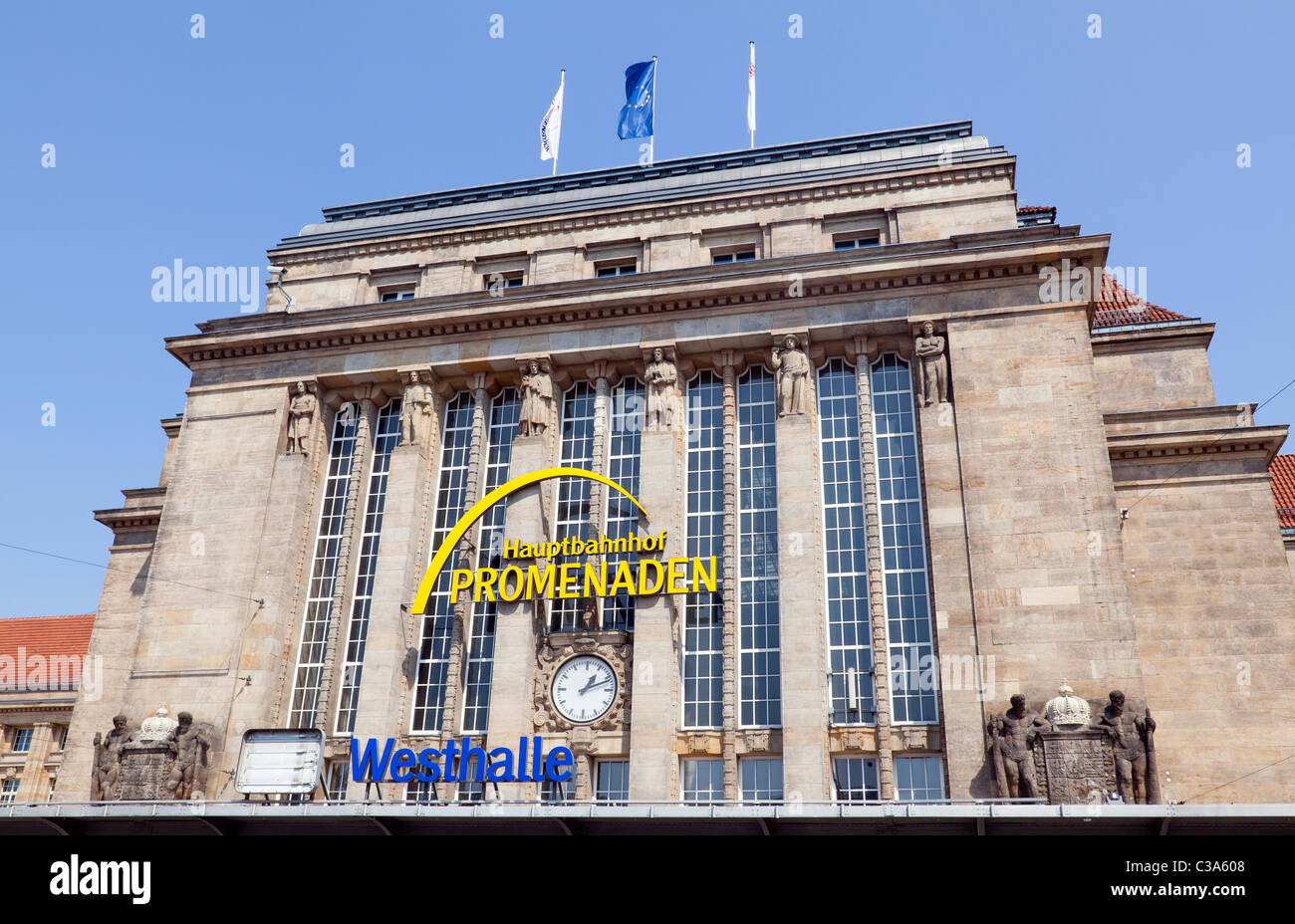 Hauptbahnhof, Leipzig, Saxe, Allemagne Banque D'Images