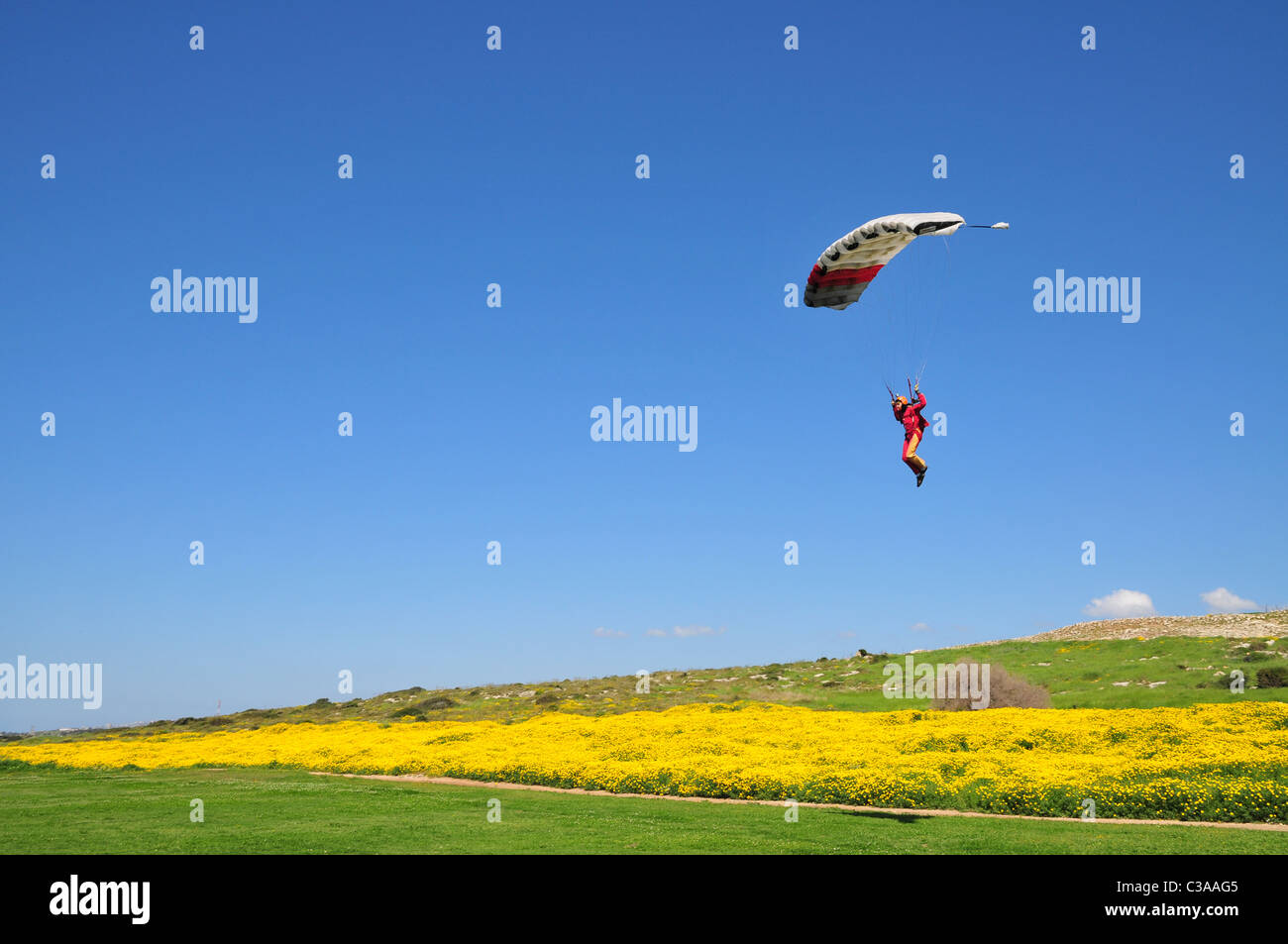 Israël, côte méditerranéenne parachute Banque D'Images