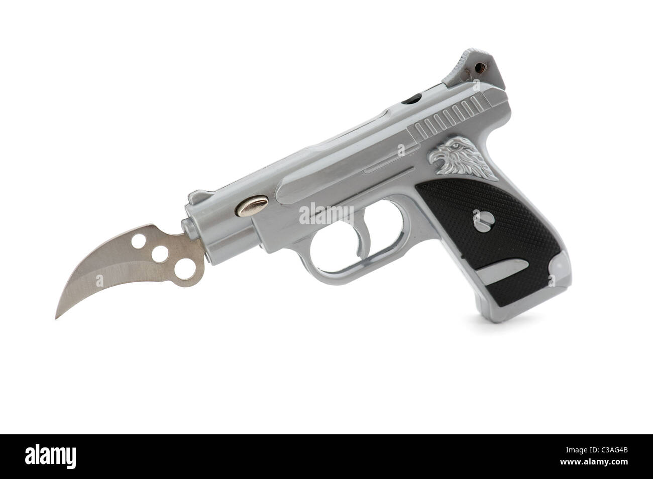 Objet sur white - Pistolet Briquet close up Banque D'Images