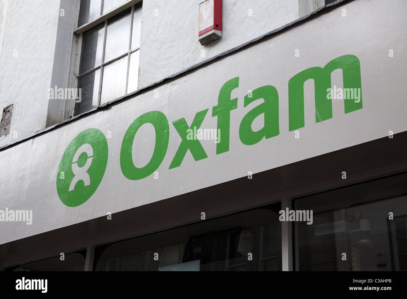 La Boutique Sign, Oxfam UK High Street Banque D'Images