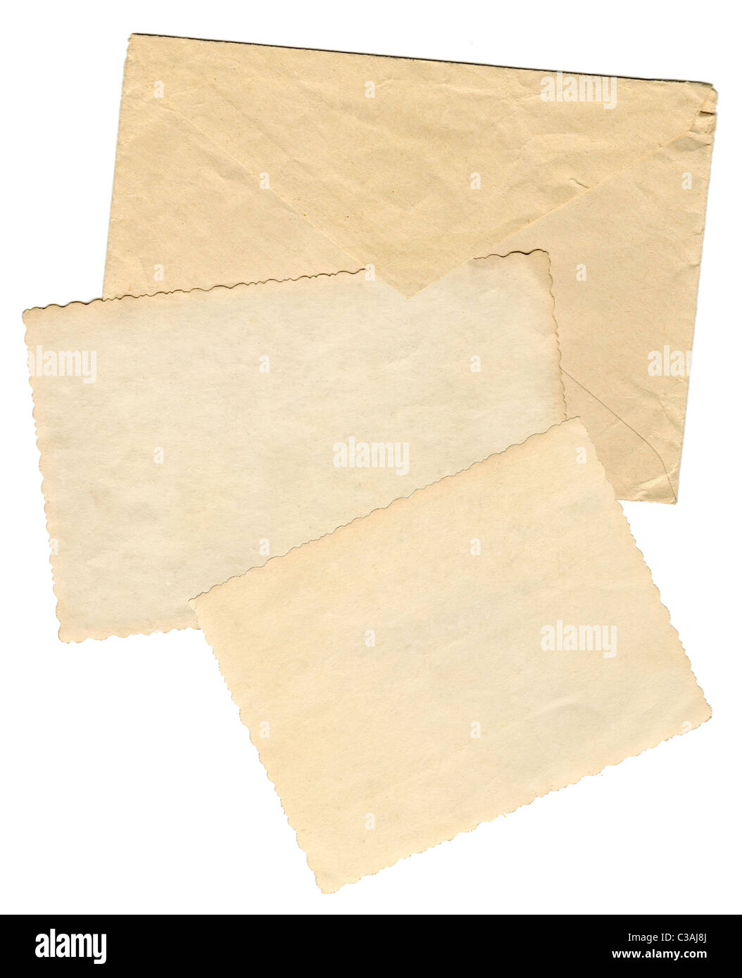 Vintage enveloppe avec cadres photo vierge Banque D'Images