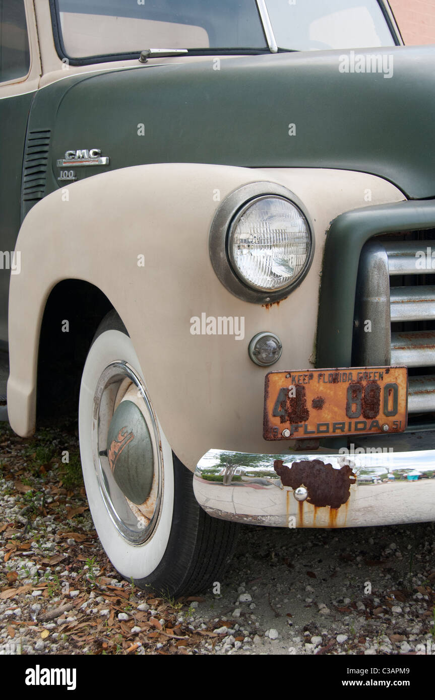 Floride, Amelia Island, Fernandina Beach. Camion GMC 100 Vintage. Banque D'Images