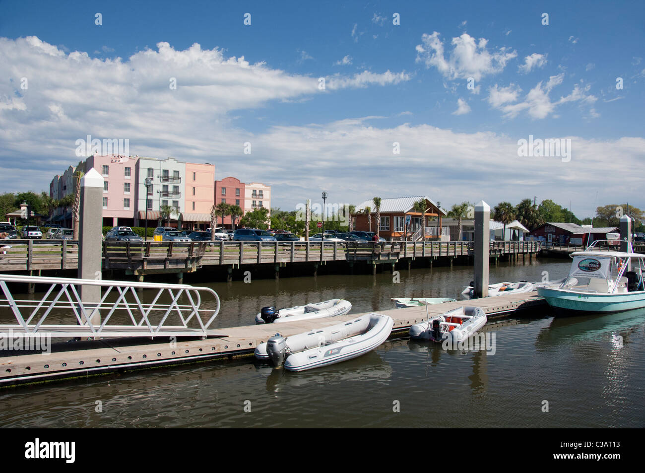 Floride, Amelia Island, Fernandina. Waterfront zone portuaire de Fernandina. Banque D'Images