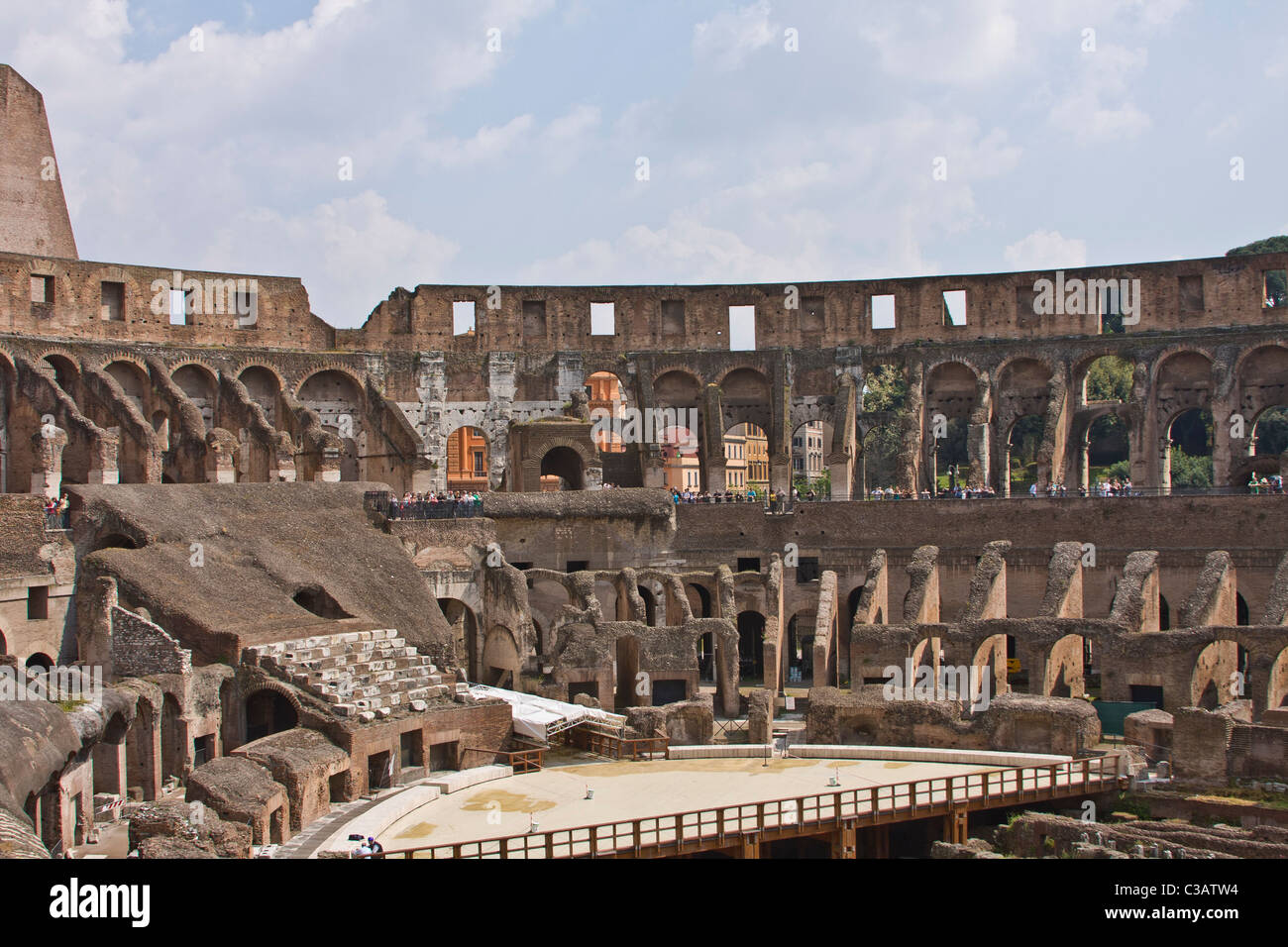 L'intérieur de la célèbre Colisée à Rome Italie Banque D'Images