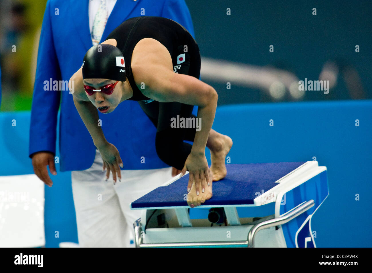 En compétition dans la compétition de natation aux Jeux Olympiques d'été de 2008, Pékin, Chine Banque D'Images