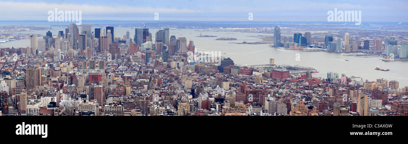 New Jersey vue panoramique de New York Ville Manhattan avec Hudson River et gratte-ciel. Banque D'Images