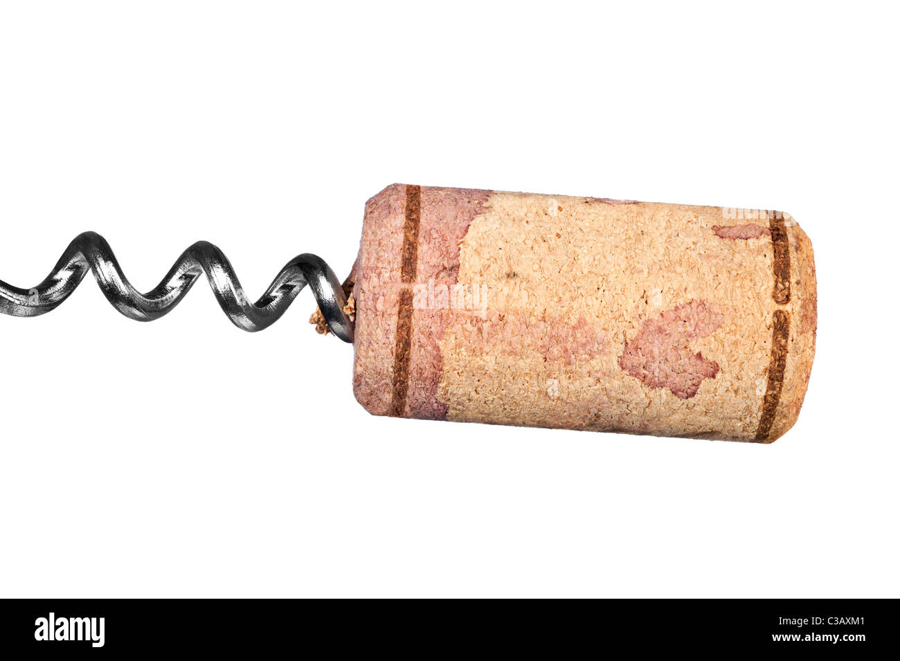 Un tire-bouchon en métal en spirale avec suppression cork torsadés en métal l'extracteur. Banque D'Images