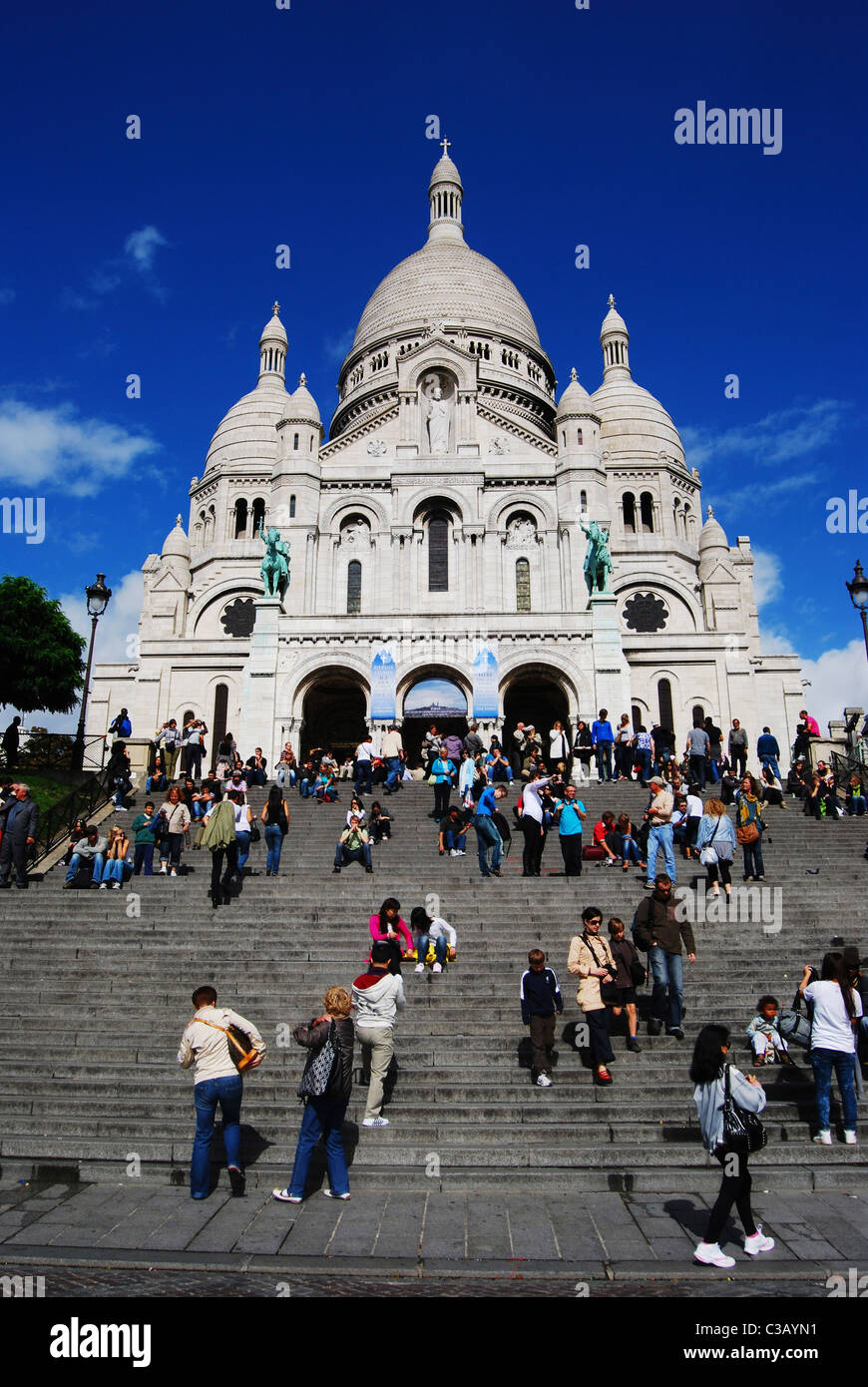 Basilique du Sacré-Cœur, Montmartre, Paris, France Banque D'Images