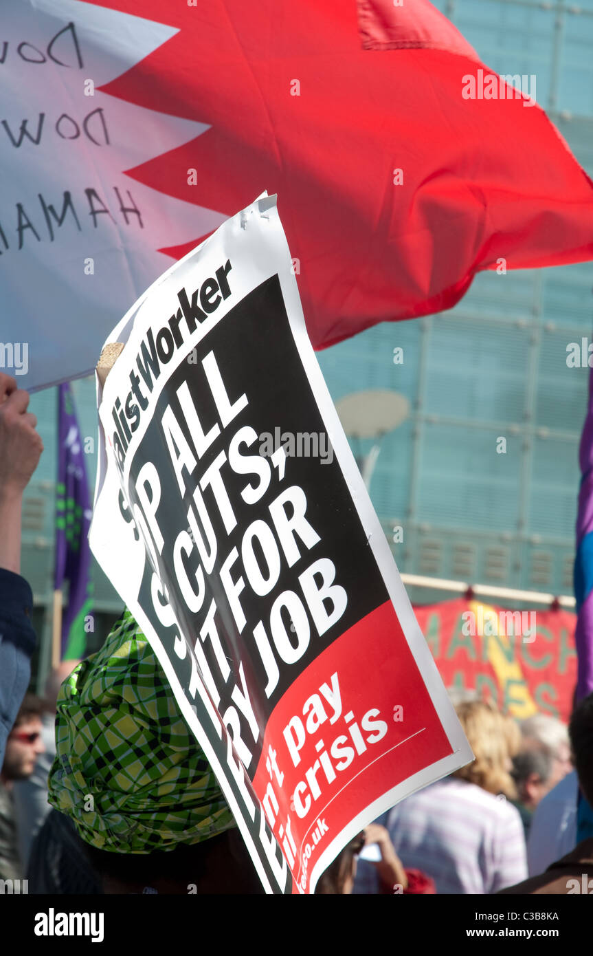 Socialist Worker affiche de mai,Manchester. Banque D'Images