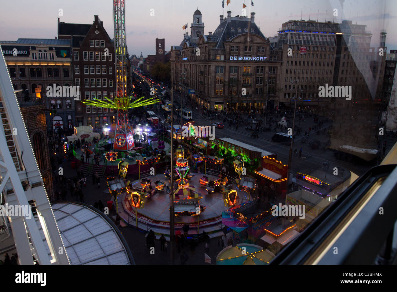 Fun fair à l'Halloween sur la place du Dam, à Amsterdam Banque D'Images