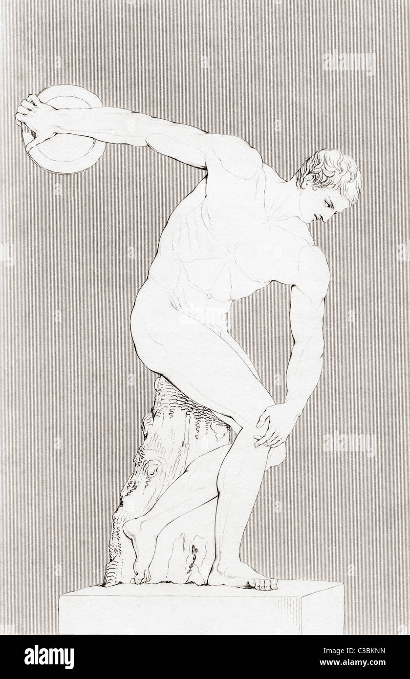 Le Discobole de Myron. La sculpture grecque. Banque D'Images