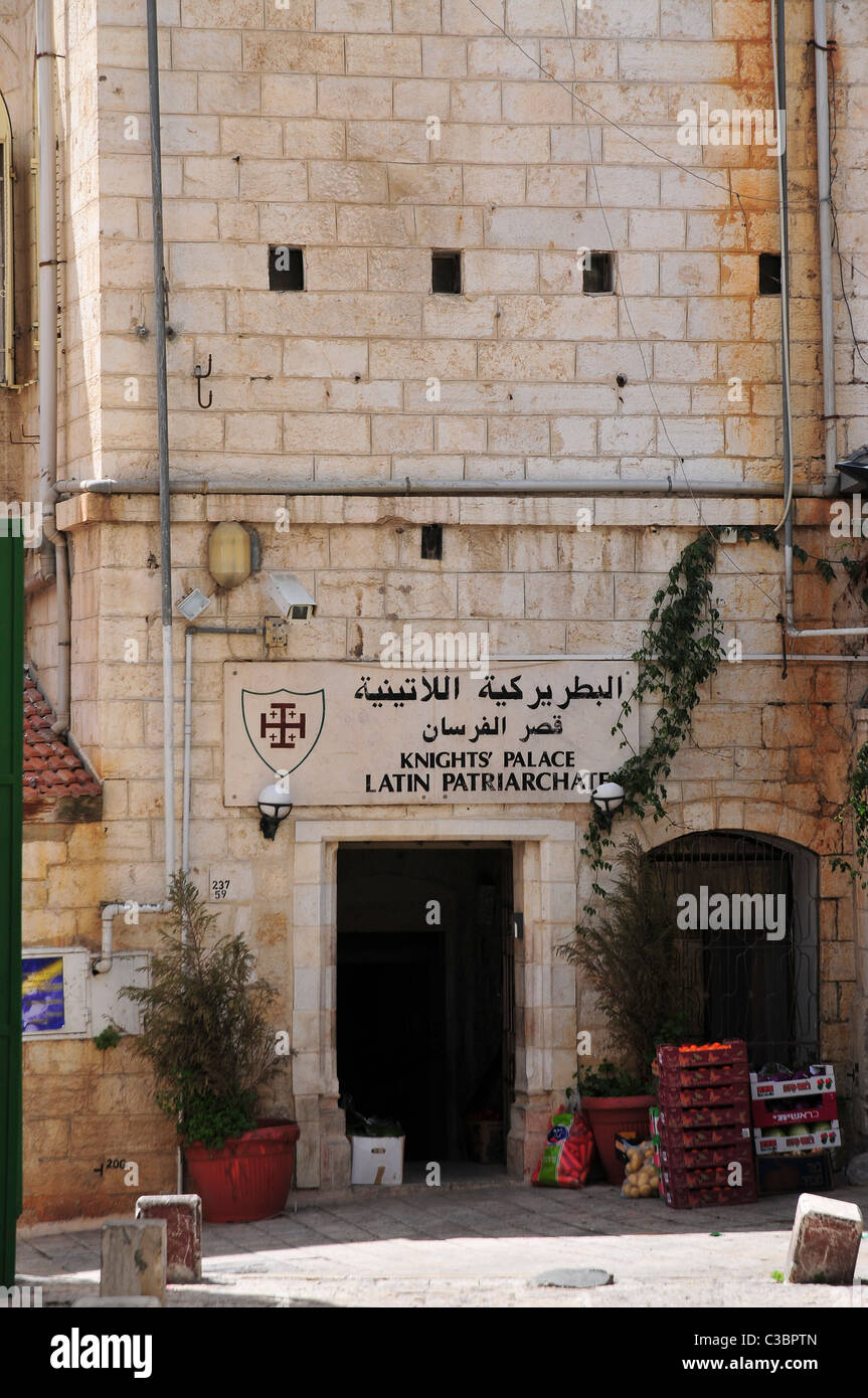 Israël, Jérusalem, vieille ville Palais des chevaliers le Patriarcat Latin Banque D'Images