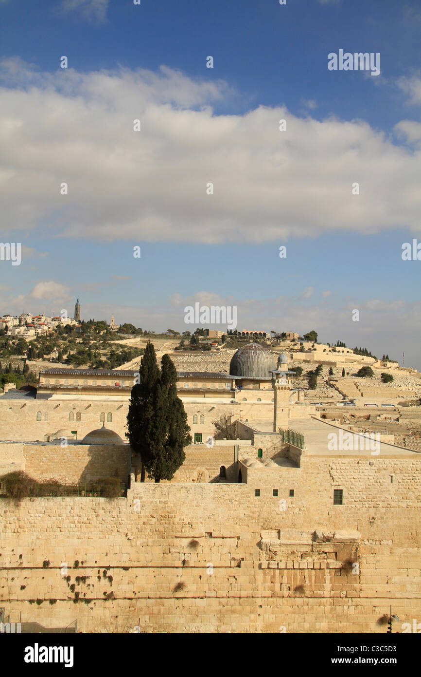 Israël, Jérusalem Vieille Ville, une vue sur la mosquée Al Aqsa Banque D'Images
