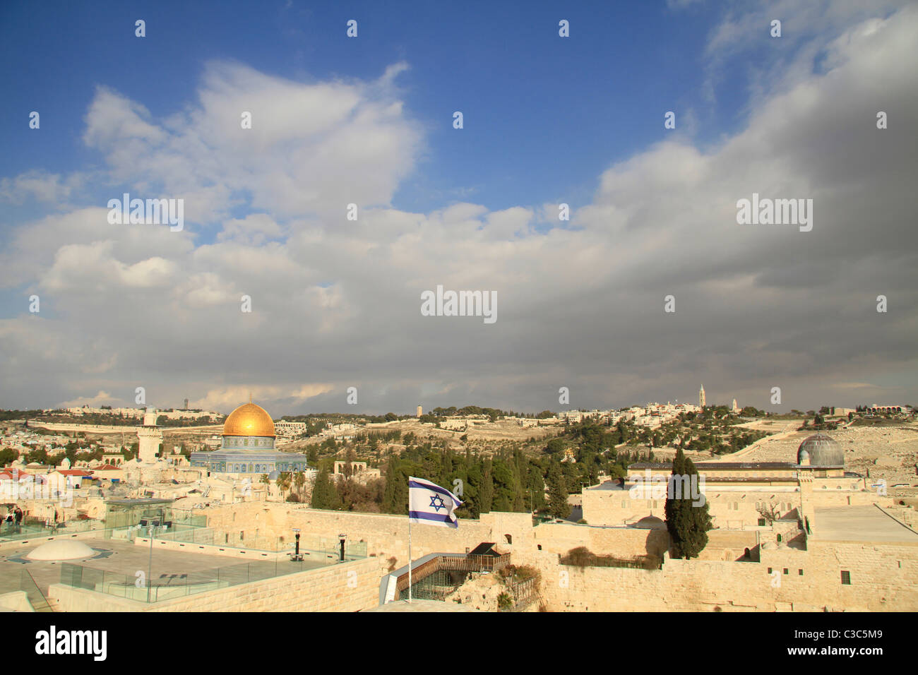Israël, Jérusalem Vieille Ville, une vue sur le mont du Temple du Quartier Juif Banque D'Images