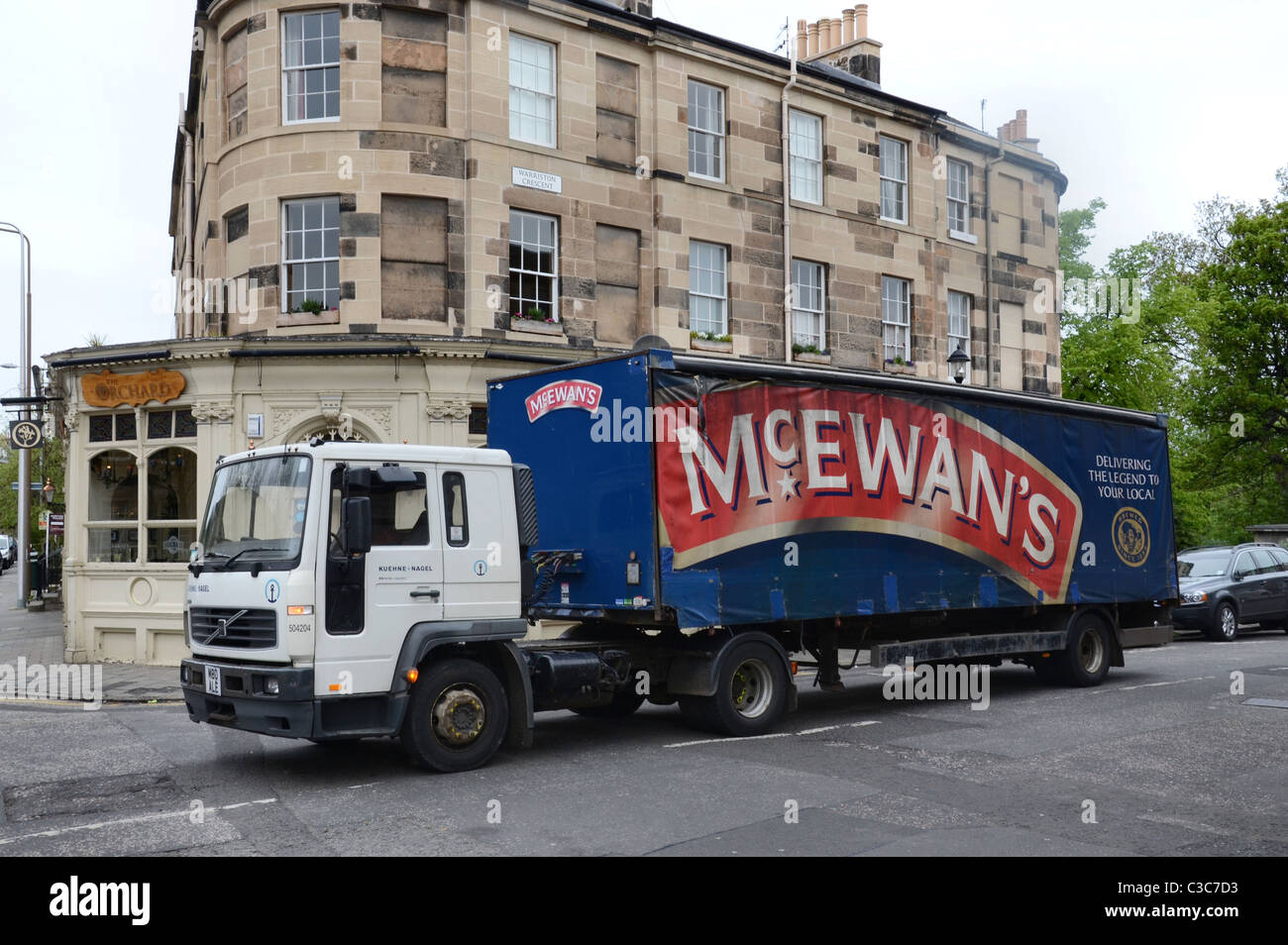 Un camion de Scottish & Newcastle Breweries (maintenant propriété de Heineken) bière offrant à Édimbourg. La marque McEwans est administré par Wells & Youngs. Banque D'Images