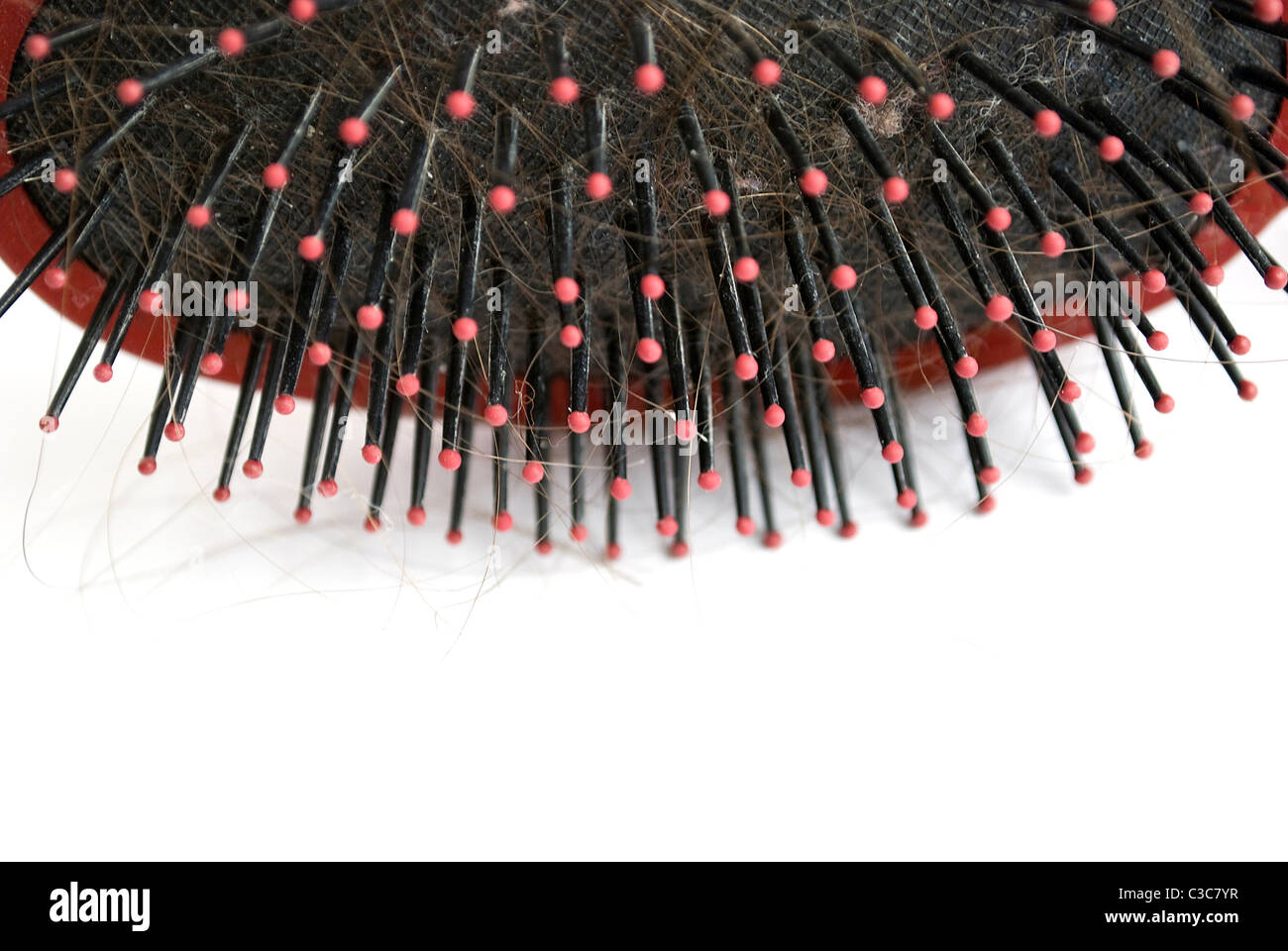 La perte de cheveux - poils sur la brosse Banque D'Images