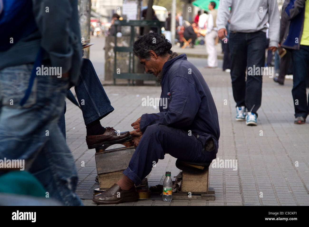 Service de Cireur Hommes à Bogota Colombie Banque D'Images