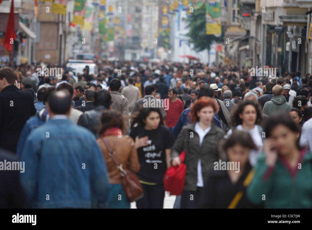 La rue Istiklal, Istanbul Banque D'Images