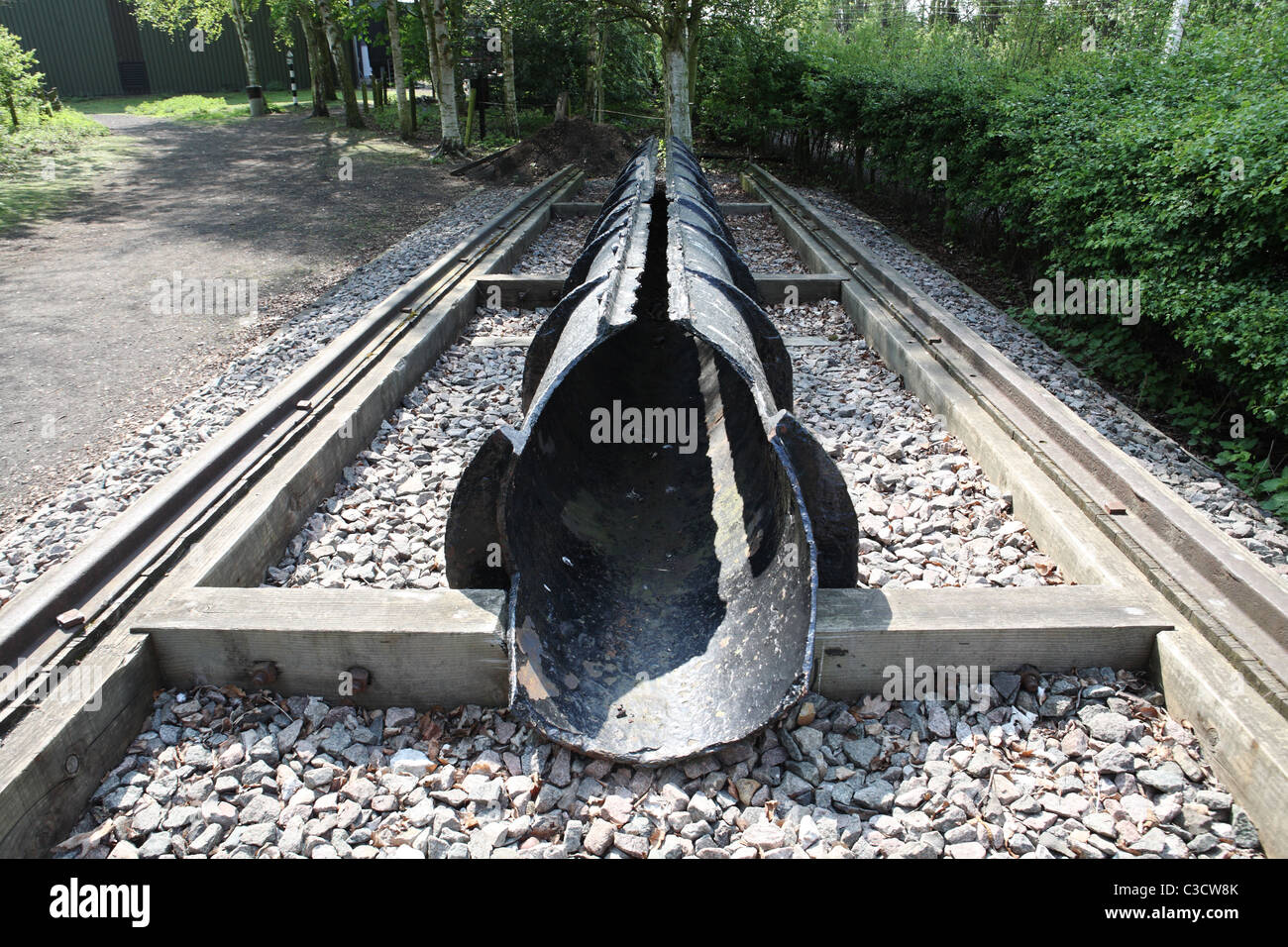 Reconstruction de J K L'atmosphère de Brunel, fer à l'aide d'un segment de la tuyauterie d'origine, à Didcot Railway Centre. Banque D'Images