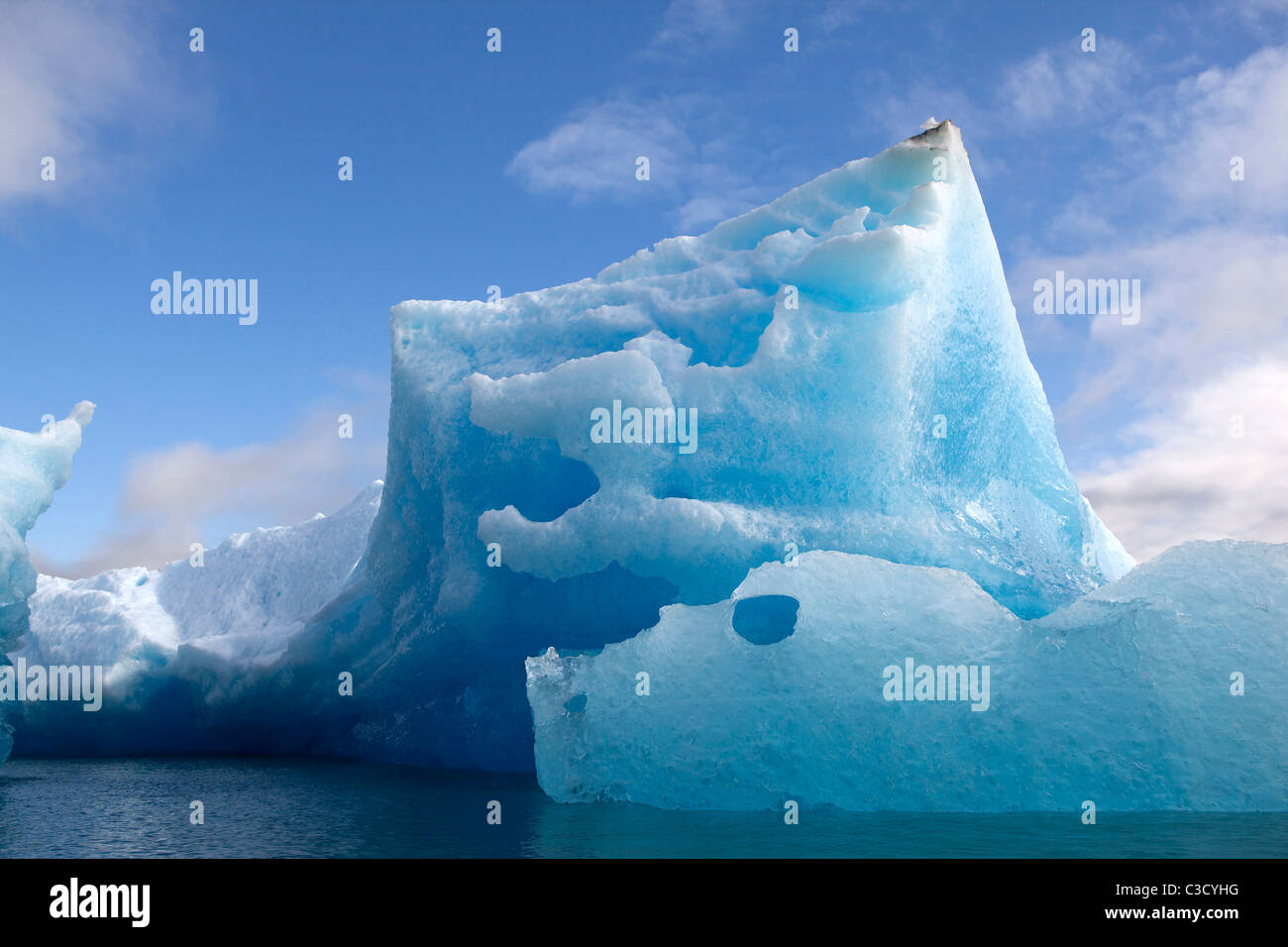 Melting iceberg dans le fjord Tracy Arm, des gués terreur région sauvage, situé à environ 60 milles au sud-est de Juneau, Alaska, USA. Banque D'Images