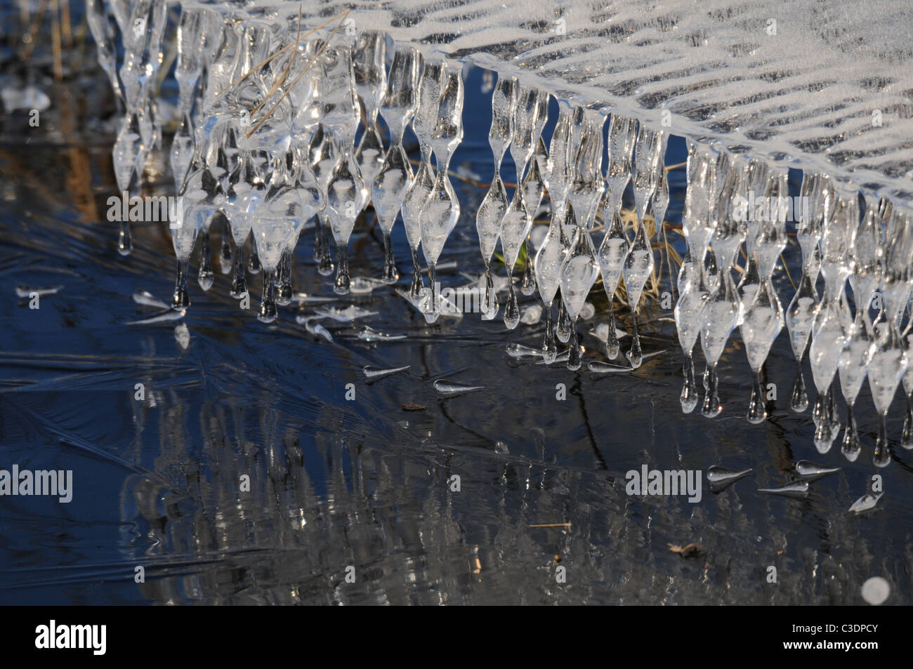 Formations de glace naturelle, H2O sous forme solide Banque D'Images