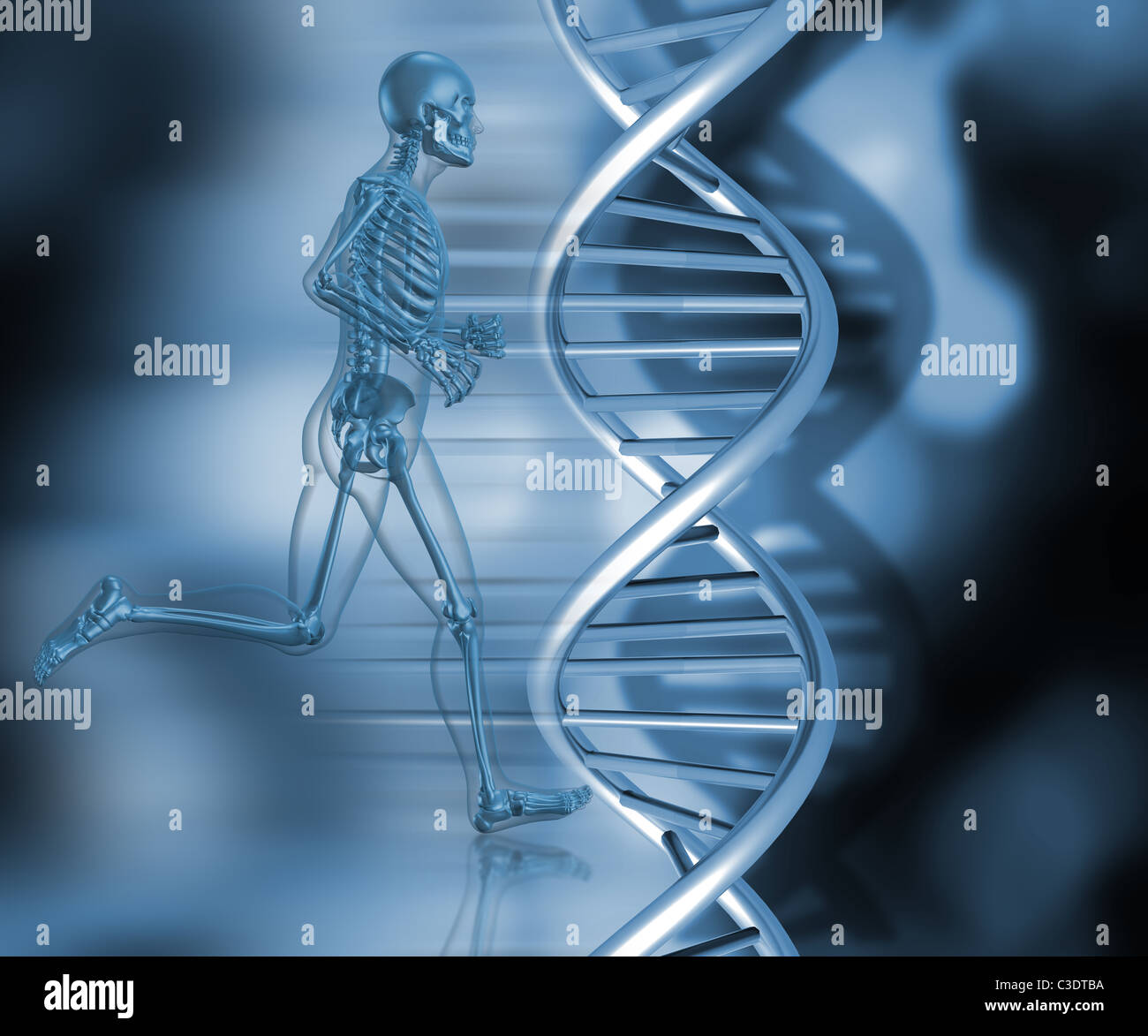 Les brins d'ADN colorés sur fond abstrait Banque D'Images