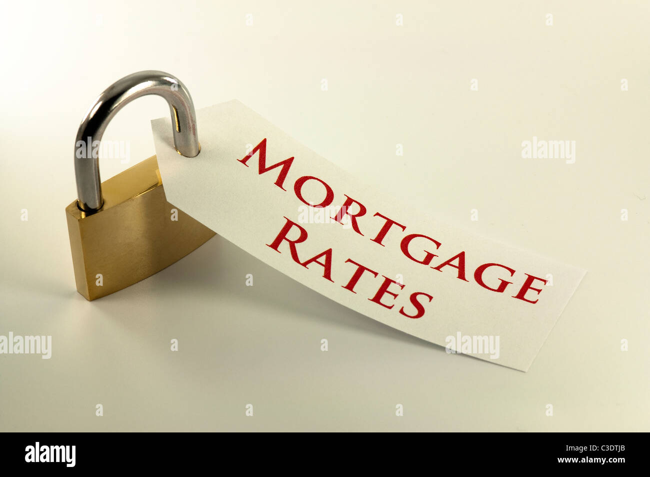 Les taux hypothécaires verrouillé / concept fixe Banque D'Images