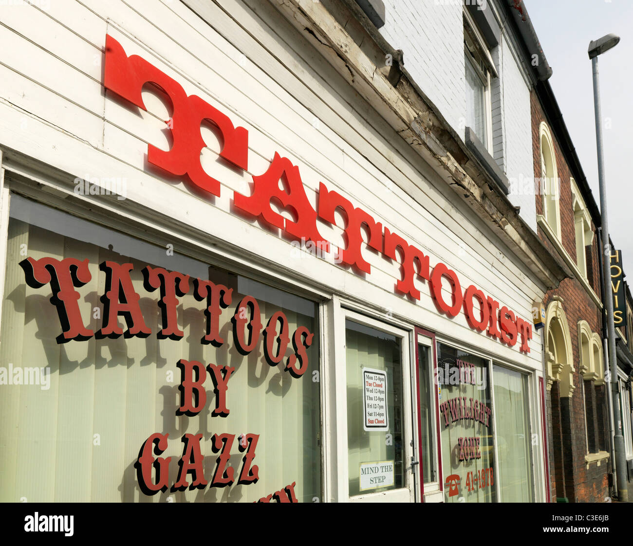 Salon de tatouage tatoueur/store Banque D'Images