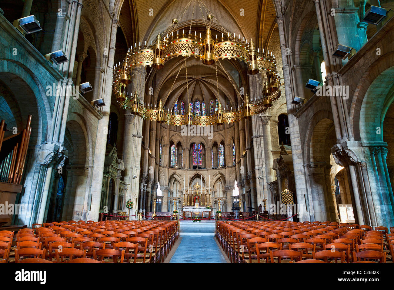 Reims, Saint remi Basilique, classée au Patrimoine Mondial de l'UNESCO Banque D'Images