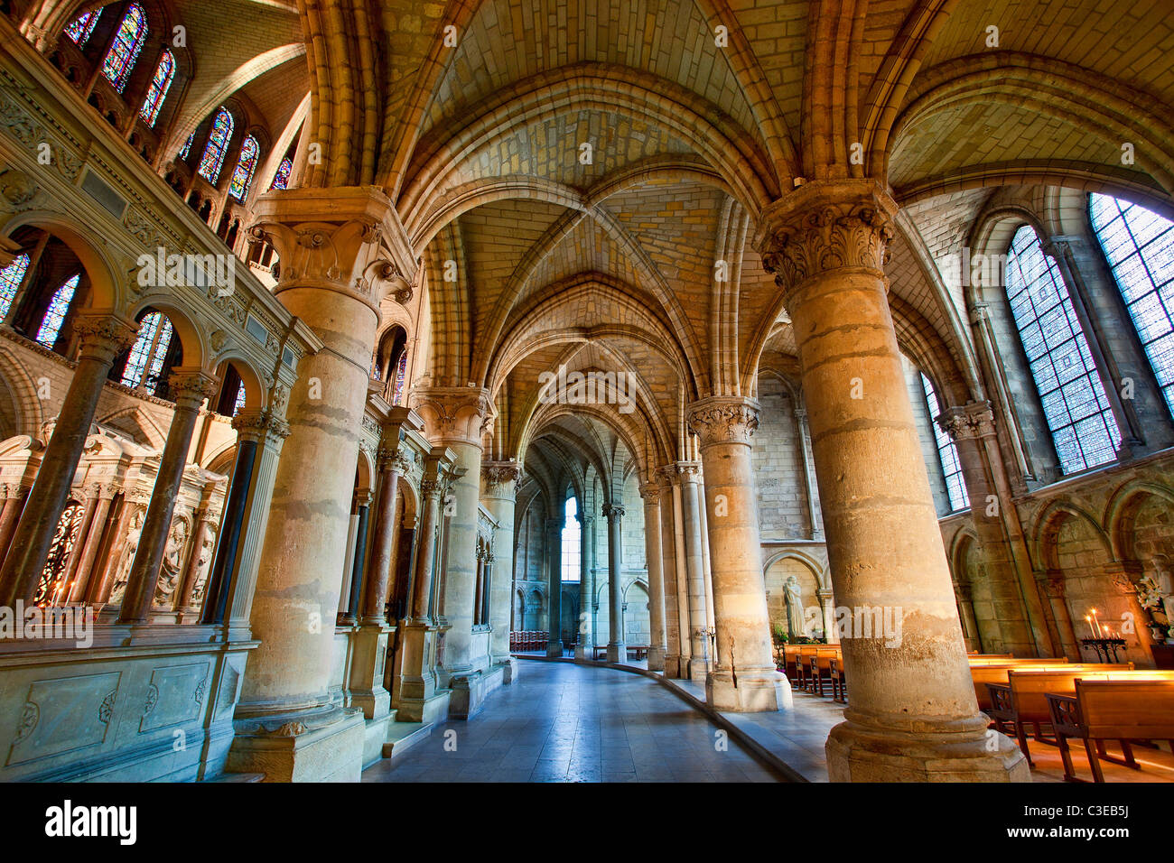 Reims, Saint remi Basilique, classée au Patrimoine Mondial de l'UNESCO Banque D'Images