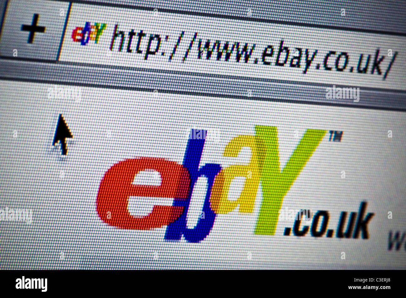 De près de l'logo eBay comme vu sur son site web. (Usage éditorial uniquement : -Print, télévision, e-book et le comité éditorial du site). Banque D'Images