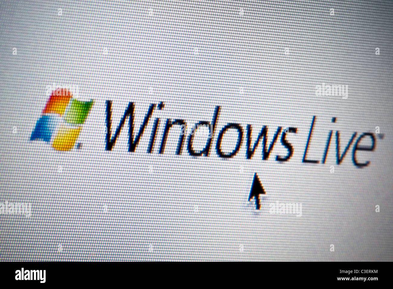 Gros plan du logo Windows Live comme vu sur son site web. (Usage éditorial uniquement : -Print, télévision, e-book et le comité éditorial du site). Banque D'Images