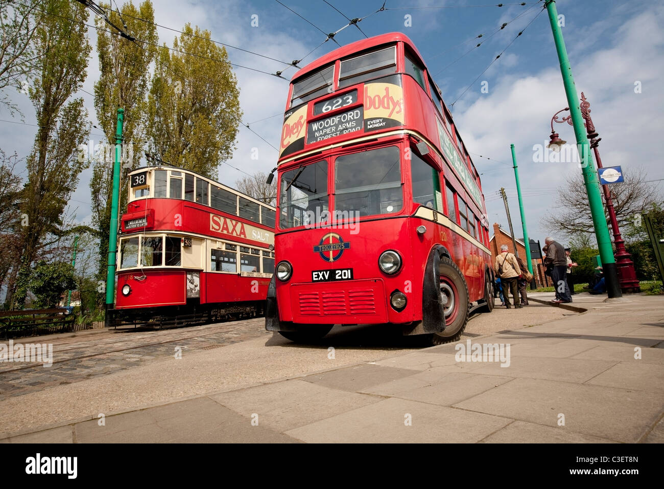 Tramway et trolleybus Banque D'Images