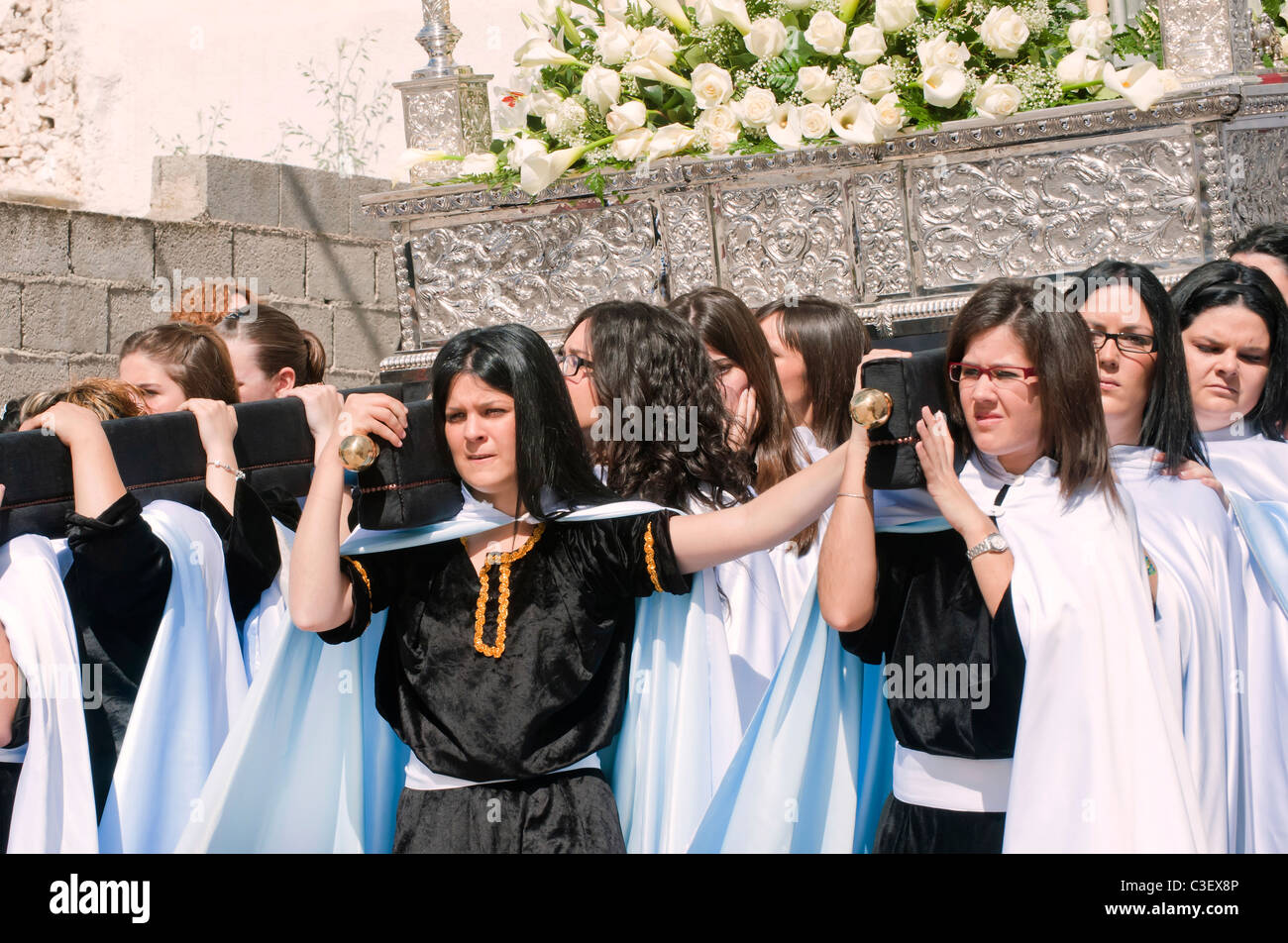 Procession de la semaine sainte en Andalousie Almeria Espagne Turre Banque D'Images