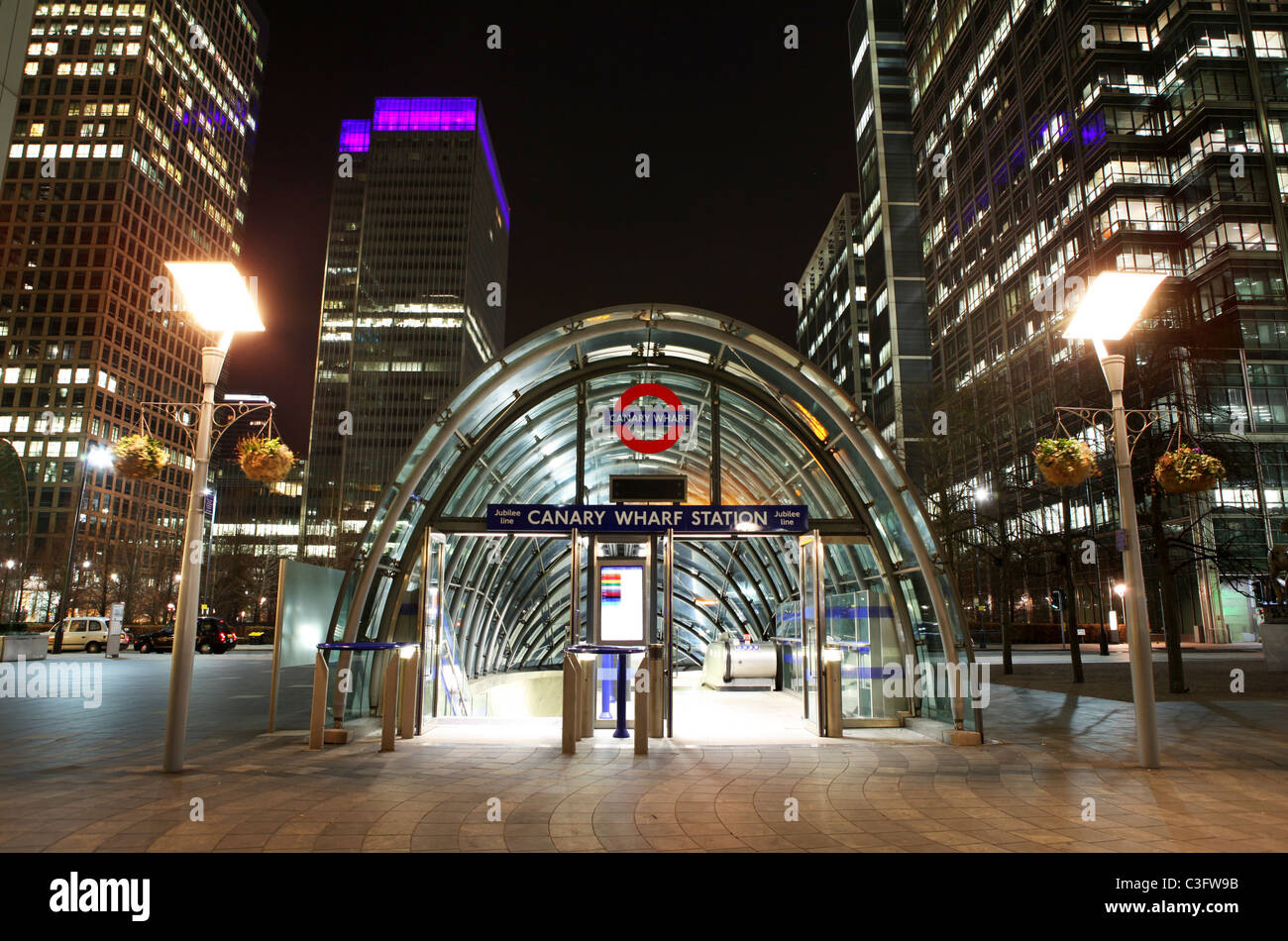 La station de Canary Wharf, Londres. Banque D'Images