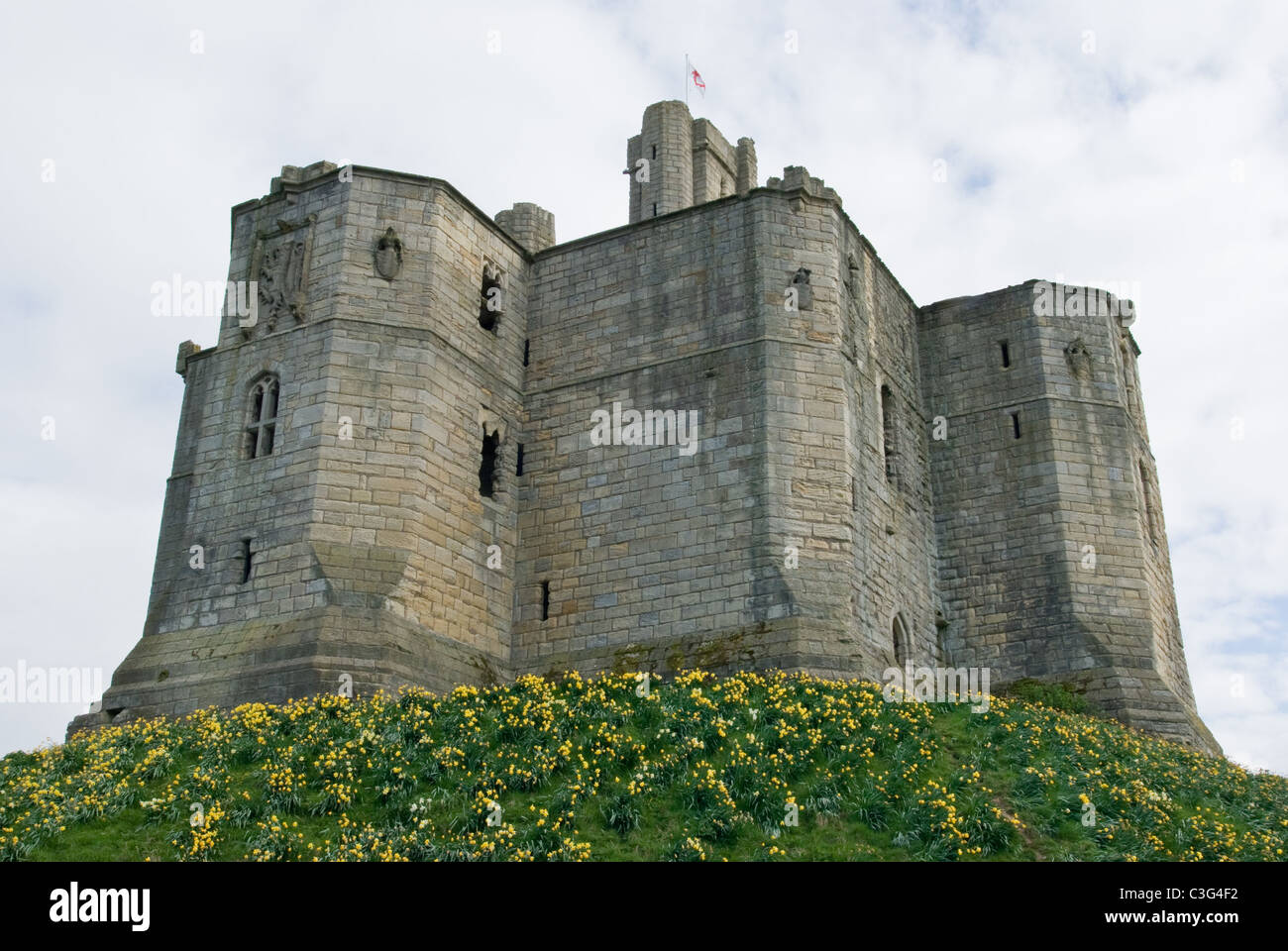 Château de Warkworth Northumberland Royaume-uni Banque D'Images
