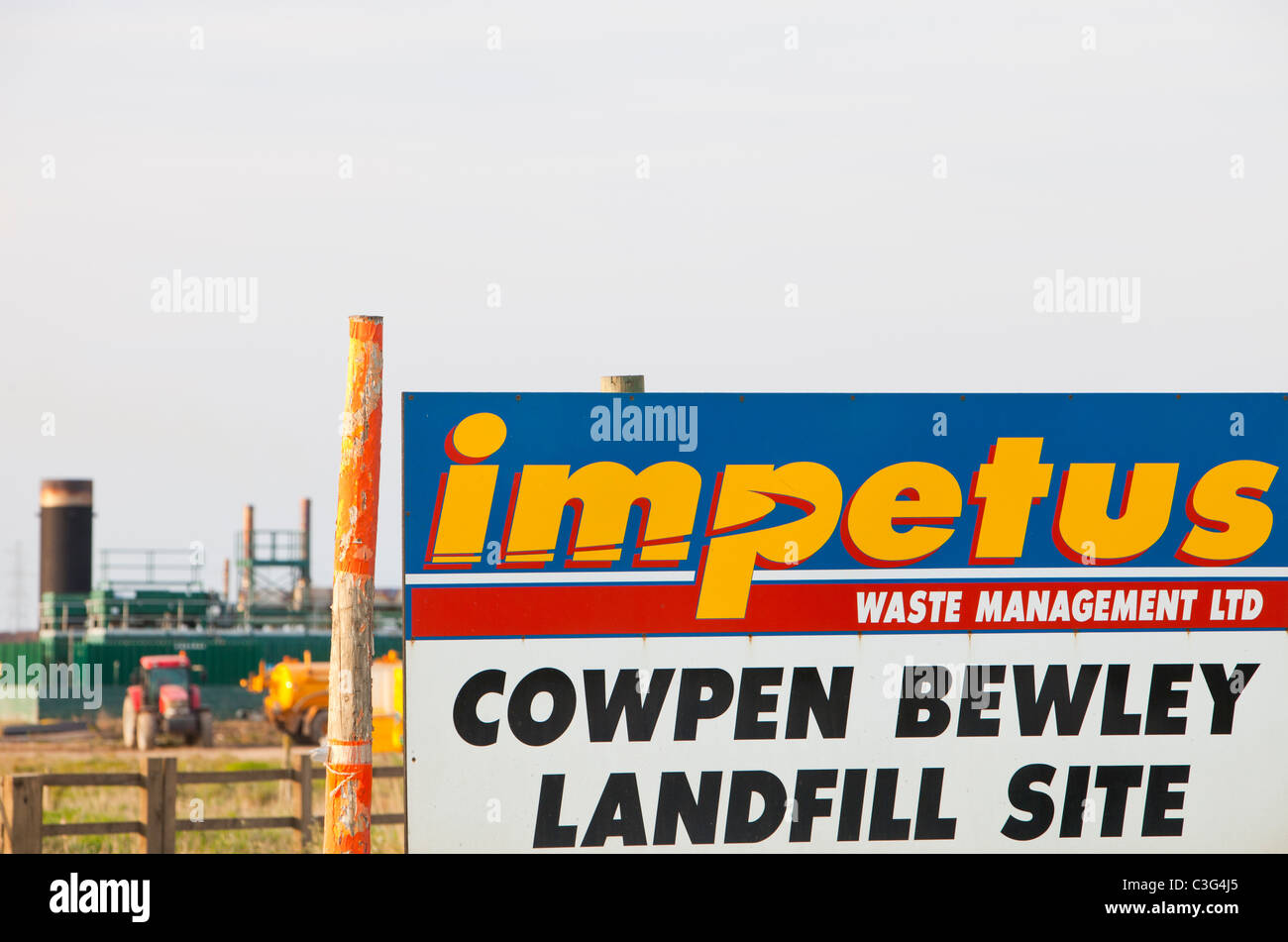 Cowpen Bewley, décharge de Billingham, Teeside, UK, robinets de méthane à partir de la décomposition des déchets oraganic Banque D'Images