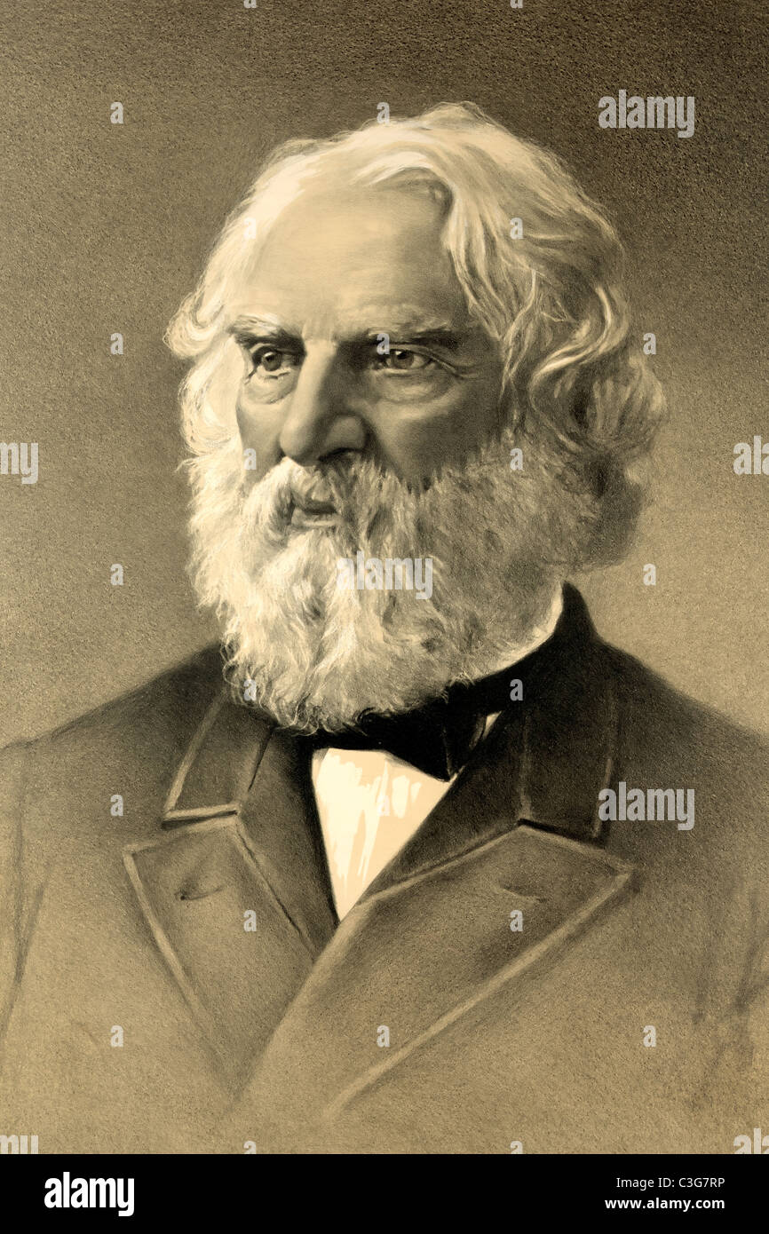 Henry Wadsworth Longfellow - poète et éducateur - circa 1880 Banque D'Images
