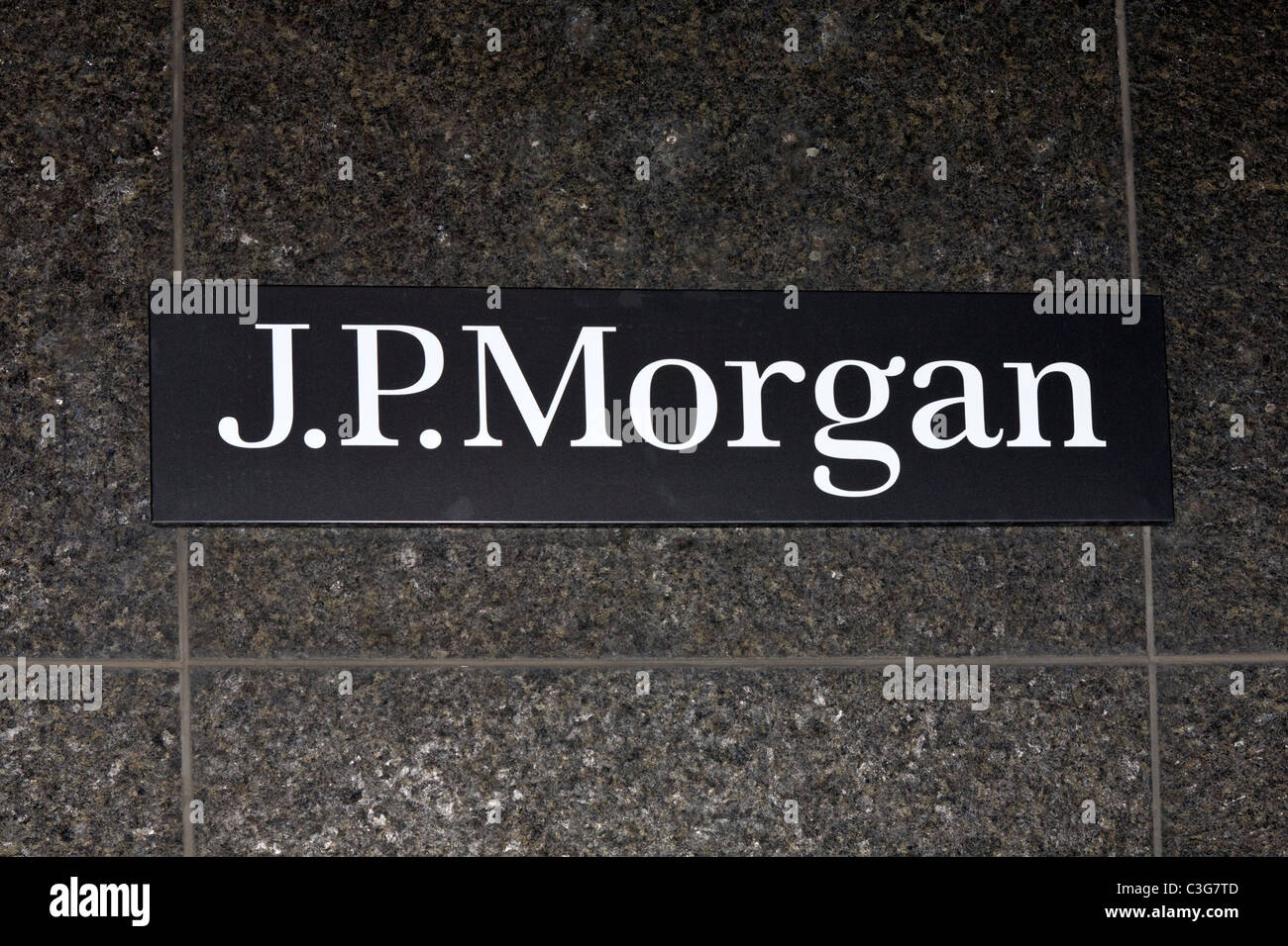Signer pour JP Morgan Banque D'Images