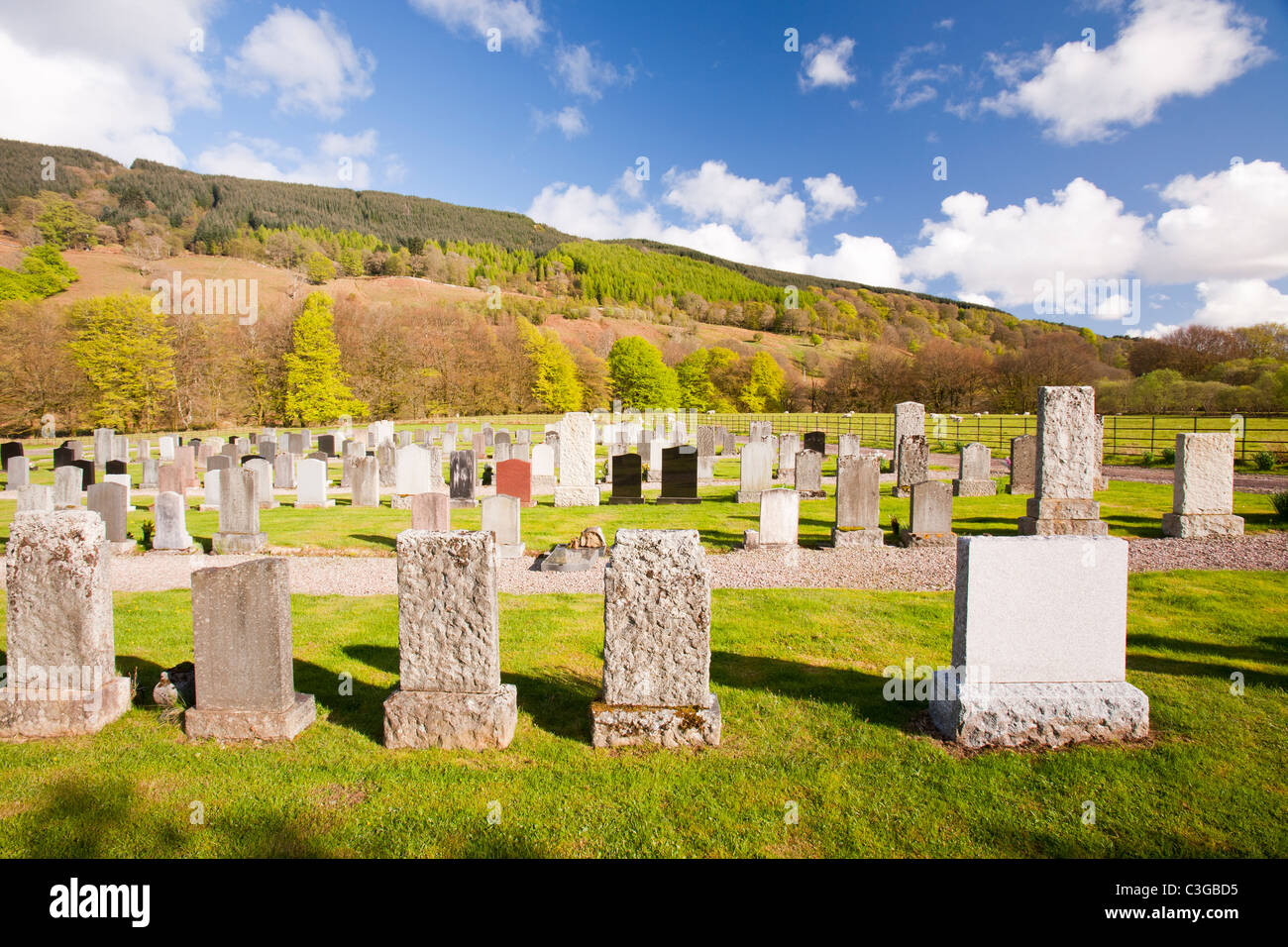 Un cimetière au pied de Glen Shira près de Inveraray à Argyll, Scotland, UK. Banque D'Images