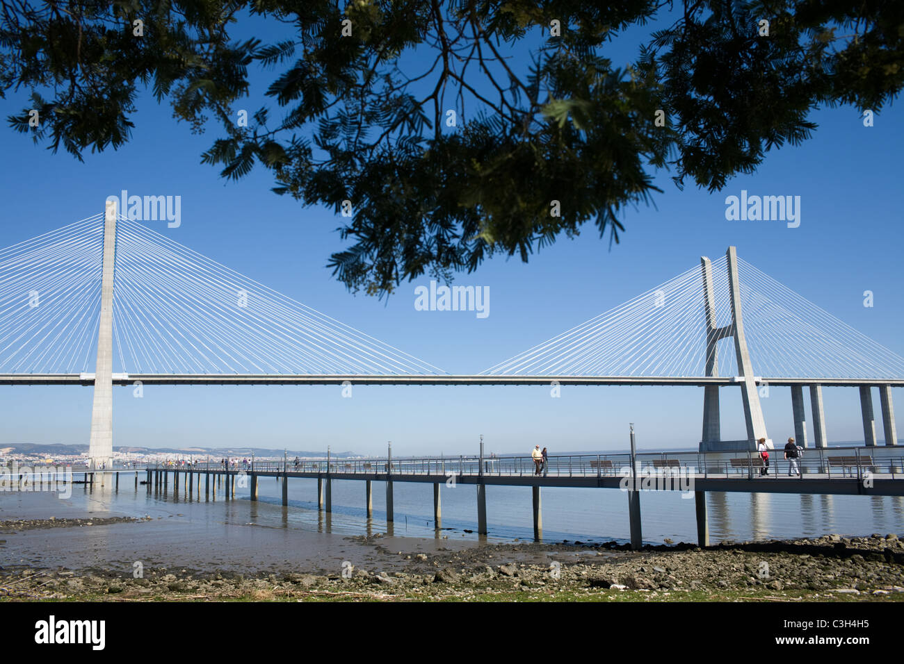 Pont Vasco de Gama, Lisbonne, Portugal Banque D'Images